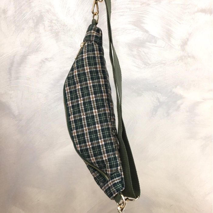 Sac banane matelassé coton imprimé 0923049 vert kaki