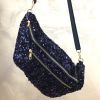 Sac banane double-zip sequins synthétique 0923518 bleu foncé Sac banane double-zip sequins synthétique 0923518 bleu foncé