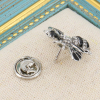 Pin's broches X2 abeille émail métal chic 0623505 argenté