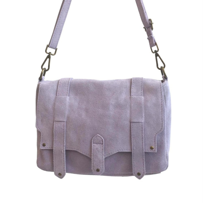 Besace cuir véritable style daim 0919534 parme Besace cuir véritable style daim 0919534 parme