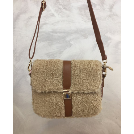 Sac besace bandoulière style peau de mouton 0923522 naturel/beige