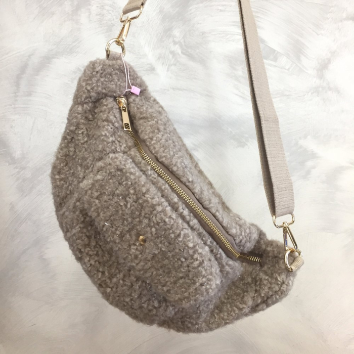 Sac banane bouclette moumoute femme 0923524 taupe