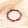 Bracelet élastique tubes bambou marbré métal femme 0223530 violet