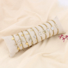 Ensemble de bracelets en acier inoxydable tendances et strass blancs avec boudin brillant inclus 0223630 doré