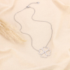 Collier court chaîne fine et pendentif trèfle à quatre feuilles en acier 0123613 argenté