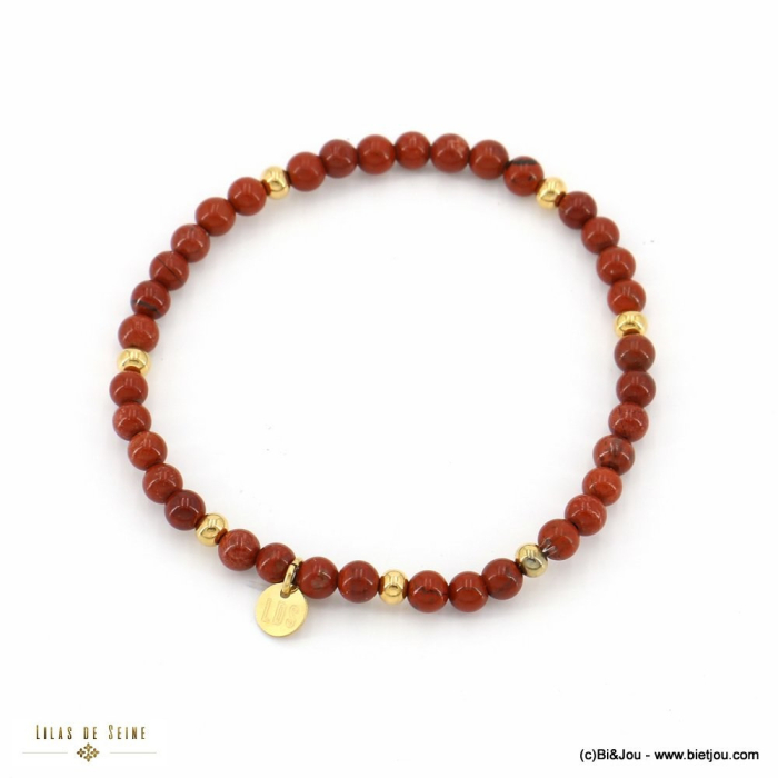 bracelet élastique bille agate pierre naturelle 3mm acier inoxydable femme 0220083 rouge bracelet élastique bille agate pierre naturelle 3mm acier inoxydable femme 0220083 rouge