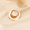 Broche magnétique vintage fleur spirale métal émail 0524007 blanc