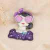 Broche magnétique vintage femme lunettes bandeau serre-tête 0524003 violet