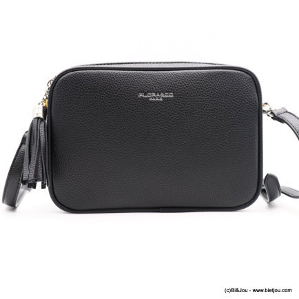 SAC BOX FLORA&CO SIMILI-CUIR GRAINÉ POMPON TASSEL FEMME 0922053 noir