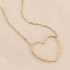 Collier acier inoxydable romantique grand coeur femme 0124034 doré