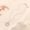 Collier acier inoxydable pendentif fleur striée 0124032 argenté