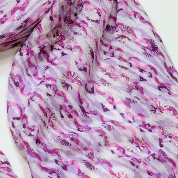 Etole motif ondulations soleils glitter femme 0724004 violet
