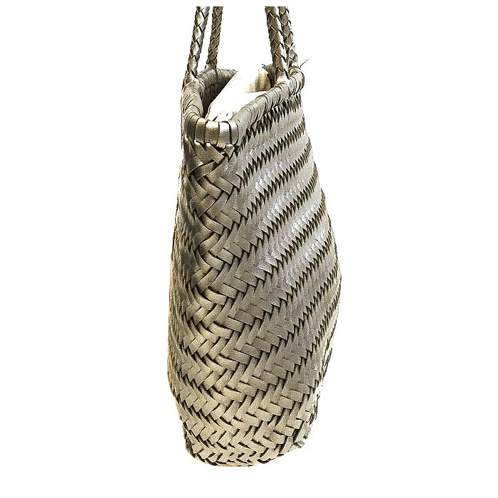 Grand cabas simil-cuir tressé femme 0924036 doré