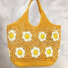 Grand cabas coton fleurs femme 0924041 jaune