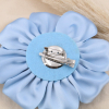 Broche ou pince à cheveux satin méga fleur 0624004 bleu