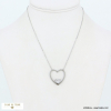 Collier acier inoxydable double coeur strass femme 0122577 argenté