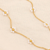 Collier acier inoxydable fleurs billes imitation perle 0124142 blanc Collier acier inoxydable fleurs billes imitation perle 0124142 blanc