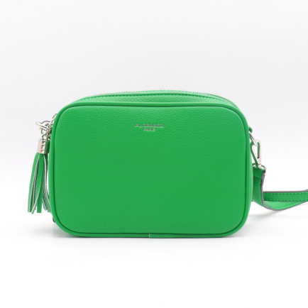 SAC BOX FLORA&CO SIMILI-CUIR GRAINÉ POMPON TASSEL FEMME 0922053 vert