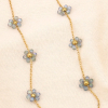 COLLIER ACIER INOXYDABLE FLEURS BILLE FACETTÉE CRISTAL 0124135 violet COLLIER ACIER INOXYDABLE FLEURS BILLE FACETTÉE CRISTAL 0124135 violet