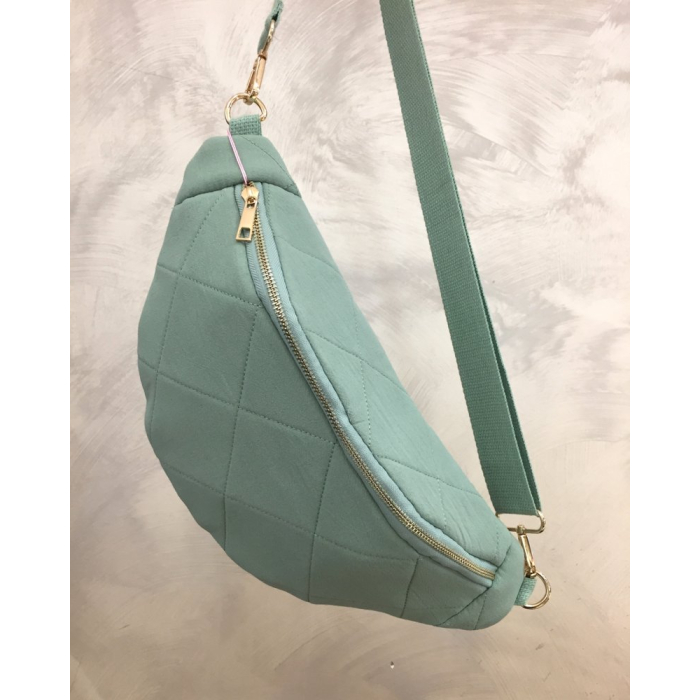 Sac banane matelassé tissu losange 0924042 vert aqua Sac banane matelassé tissu losange 0924042 vert aqua
