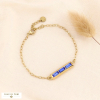 Bracelet acier inoxydable pendentif cristaux rectangles 0223513 bleu foncé