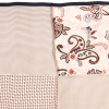 Carré satiné 4 zones fleurs cachemire pois polyester 0724507 vieux rose