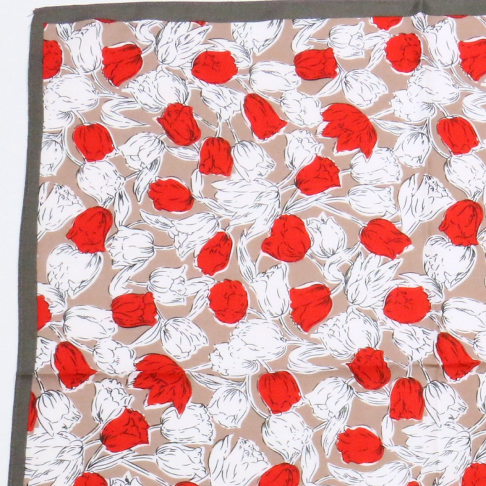 Carré hiver vintage fleurs polyester viscose 0724509 marron