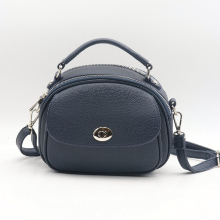 Sac à main simili-cuir grainé Flora&Co 2 compartiments femme 0924508 bleu