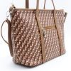 Cabas tote porté épaule Flora&Co simili-cuir texturé géométrique 0924512 marron