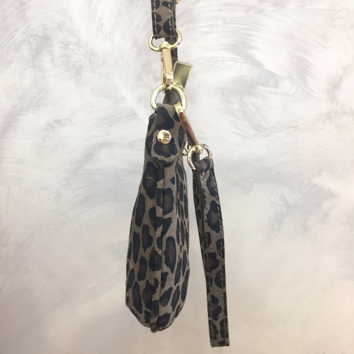 Sac porté épaule cuir véritable grainé 2 bandoulières 0924515 taupe