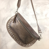 Sac banane cuir véritable métallisé petits clous dorés 0924518 bronze