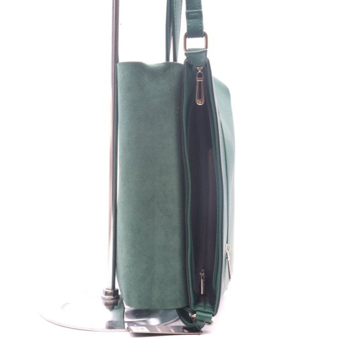 Sac à bandoulière Flora&Co besace simili-cuir souple grainé femme 0921036 vert foncé