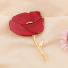 Broche épingle vintage fleur résine marbrée 0524502 rouge