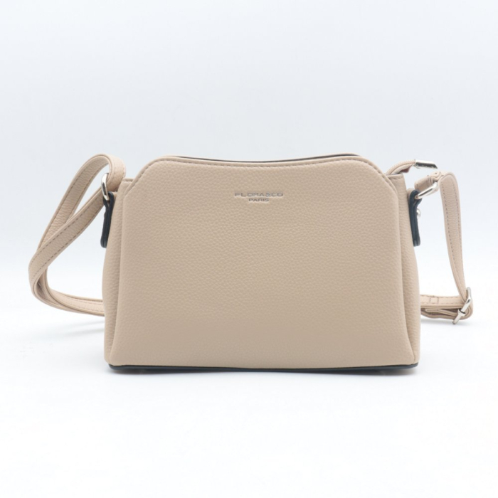 Sac porté épaule Flora&Co simili-cuir rigide 2+1 compartiments 0924009 beige