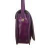 sac à bandoulière cuir véritable rigide mat rabat 0922505 violet