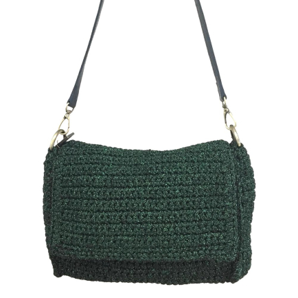 Sac souple porté épaule polyester métallisé bandoulière femme 0922552 vert irisé