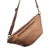 Sac banane cuir véritable scintillant 0923002 marron