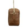 Sac à bandoulière box chaîne cuir véritable souple effet serpent femme 0923004 camel