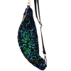 Sac banane synthétique sequins 0923515 bleu vert