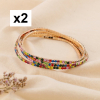 8 BRACELETS FINS ÉLASTIQUES À STRASS MULTICOLORES 0223046 multi