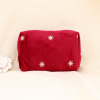 Pochette trousse maquillage velours étoile fleur brodé 0924522 rouge