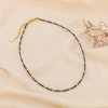 Collier minimaliste de billes facettées en cristal et acier 0124603 gris foncé