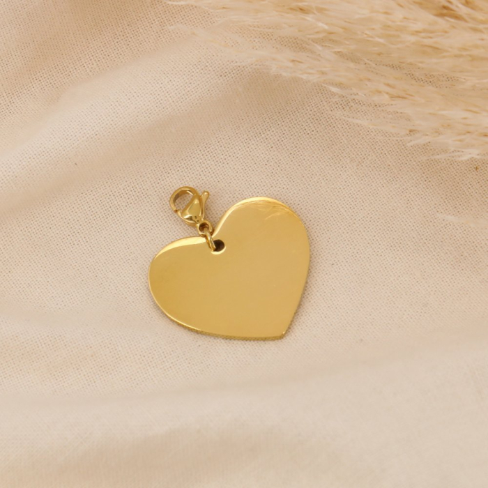 Charm breloque coeur acier inoxydable 0624503 doré