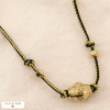 Collier cordon bicolore métallisé talisman acier inoxydable 0124056 noir Collier cordon bicolore métallisé talisman acier inoxydable 0124056 noir