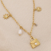 Collier Acier Inoxydable Doré Charms Perles 0125043 doré