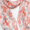 Foulard Mousseline Coton Viscose Motif Serpent 0725006 rouge