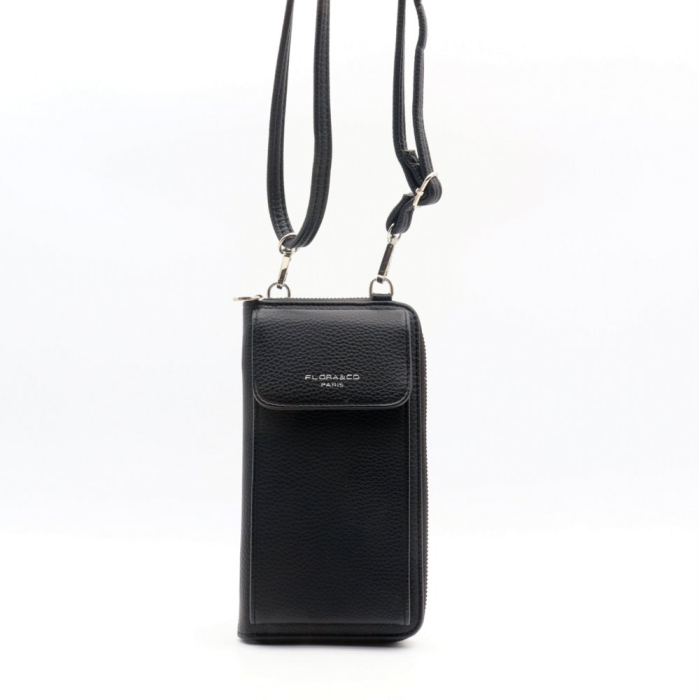 Portefeuille zippé Flora&Co simili-cuir avec poche extérieure pour teléphone/smartphone 0922042 noir Portefeuille zippé Flora&Co simili-cuir avec poche extérieure pour teléphone/smartphone 0922042 noir