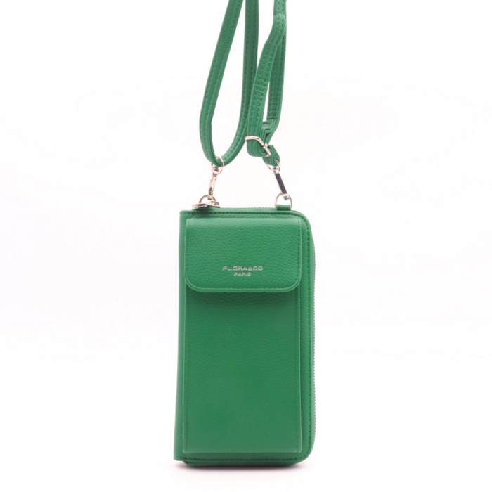 Portefeuille zippé Flora&Co simili-cuir avec poche extérieure pour teléphone/smartphone 0922042 vert Portefeuille zippé Flora&Co simili-cuir avec poche extérieure pour teléphone/smartphone 0922042 vert