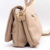 Sac à main enveloppe double lanières amovibles mousqueton similicuir grainé souple 0923509 naturel/beige