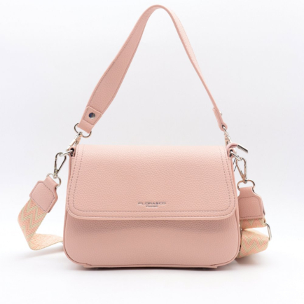 Sac porté épaule Flora&Co simili-cuir rigide grainé 0924012 rose